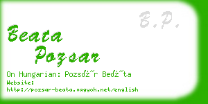 beata pozsar business card